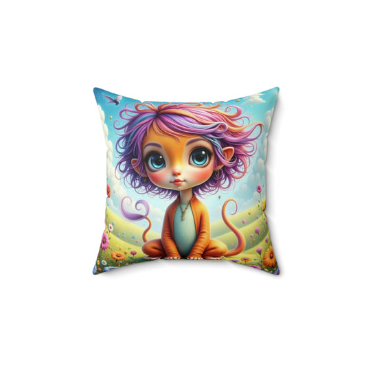 Whimsical Fantasy Cub Square Pillow - Cozy Home Decor, Cute Throw Pillow, Kids Room Accent, Fun Gift for Animal Lovers, Playful Cushion