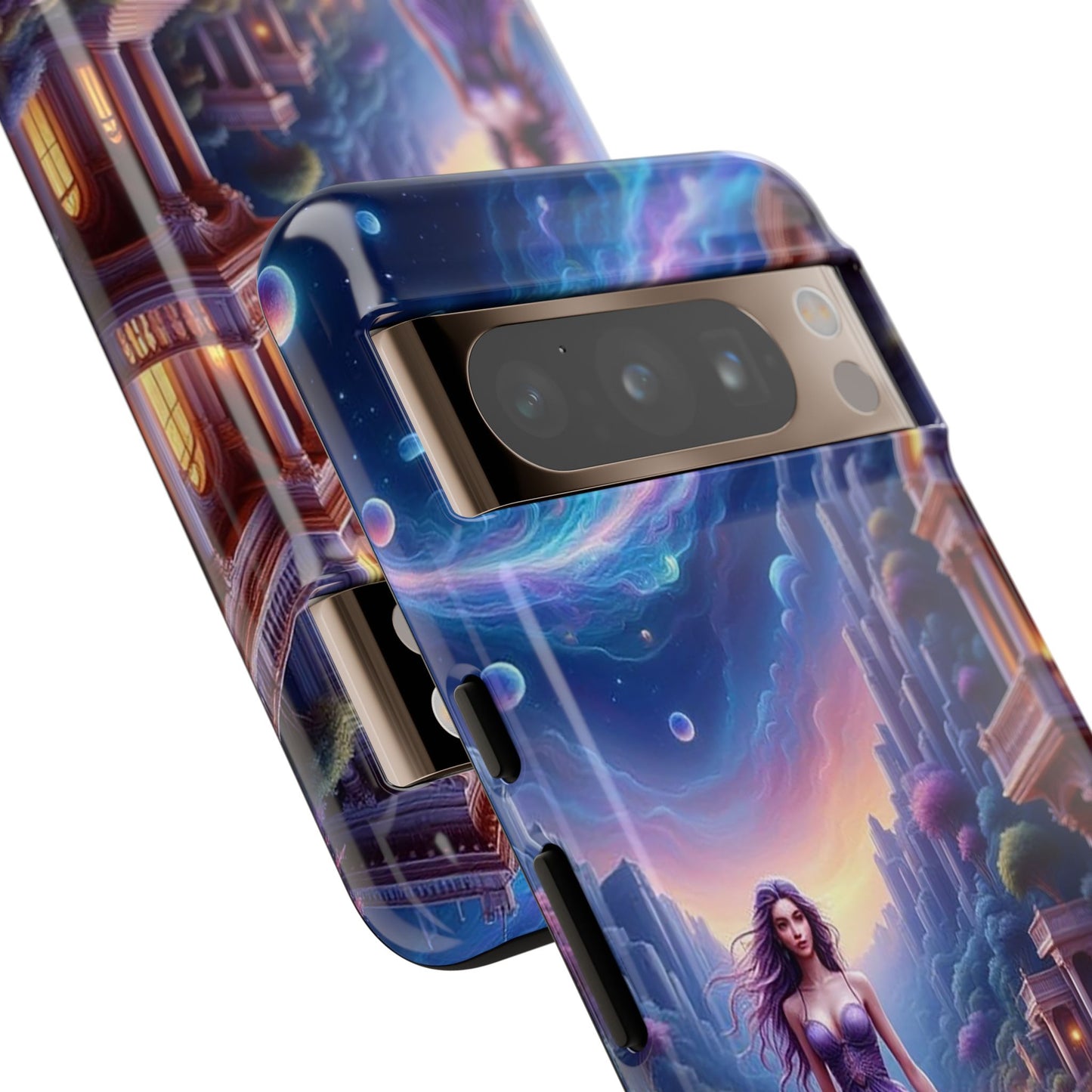Celestial Fantasy Phone Case, Tough Case for Dreamers, Galaxy Design, Gift for Her, Magical Phone Accessory