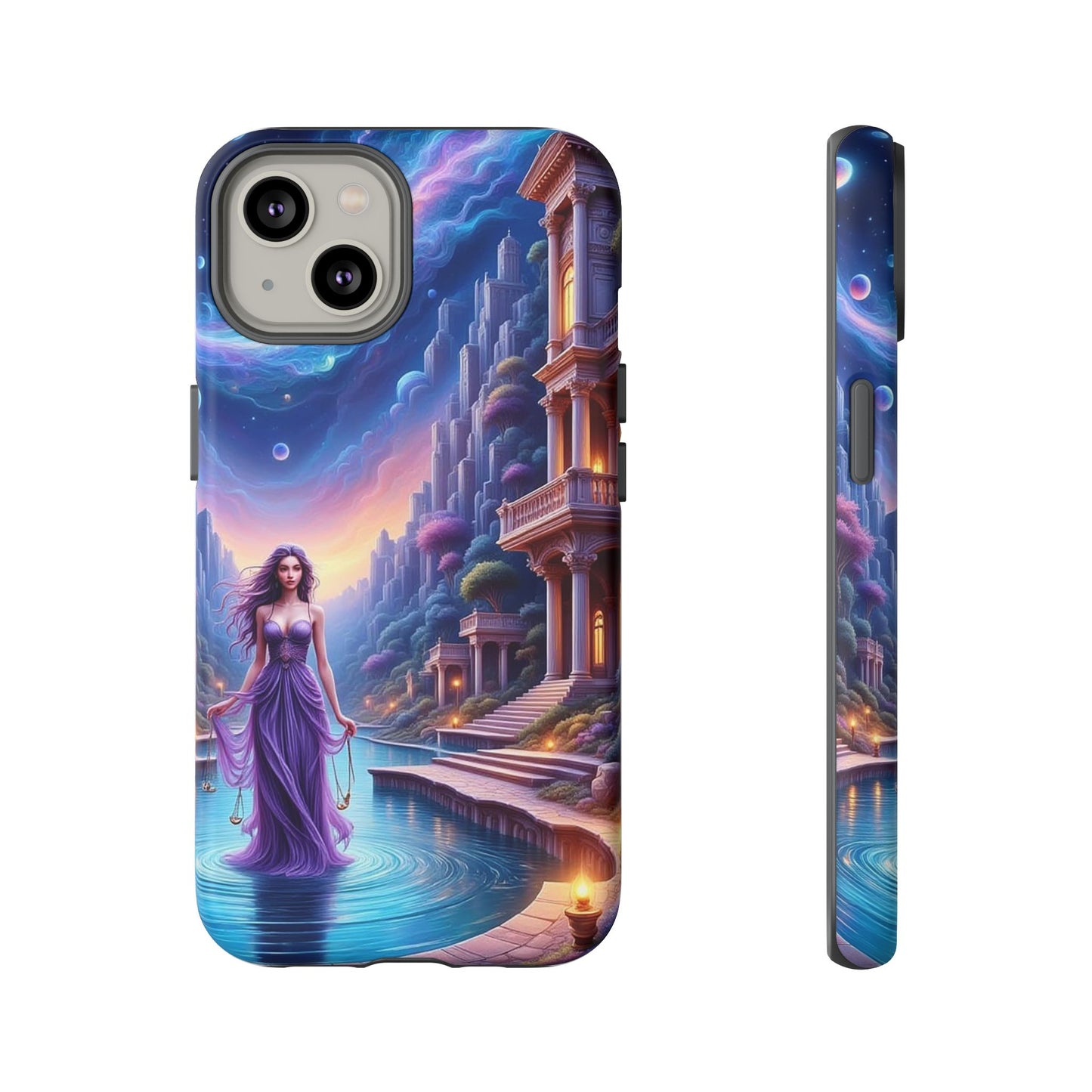 Celestial Fantasy Phone Case, Tough Case for Dreamers, Galaxy Design, Gift for Her, Magical Phone Accessory