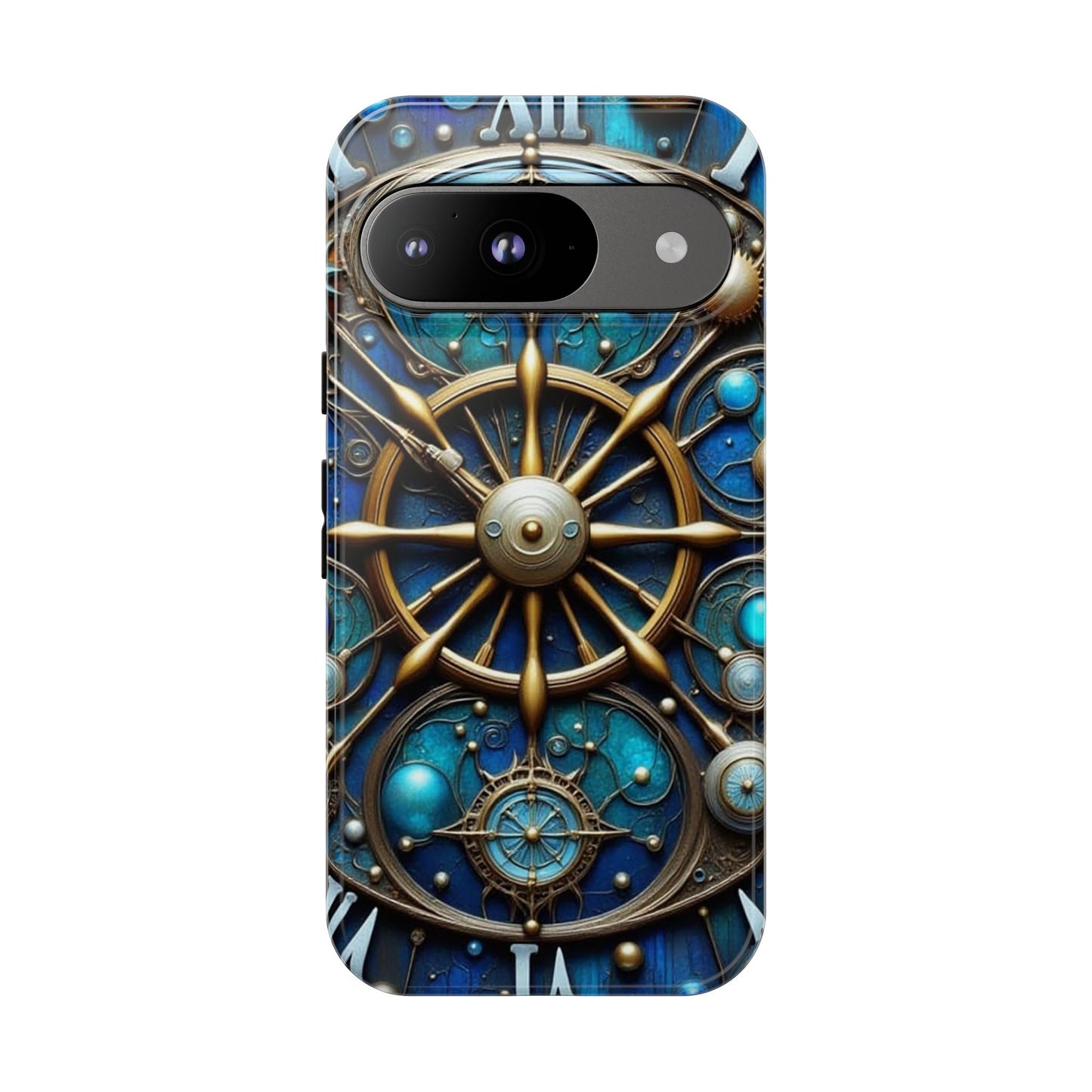 Stylish Phone Cases for Adventurers, Unique Phone Cover, Gift for Friends, Gold and Blue Steampunk Design, Tough Protective Case, Artistic [...]
