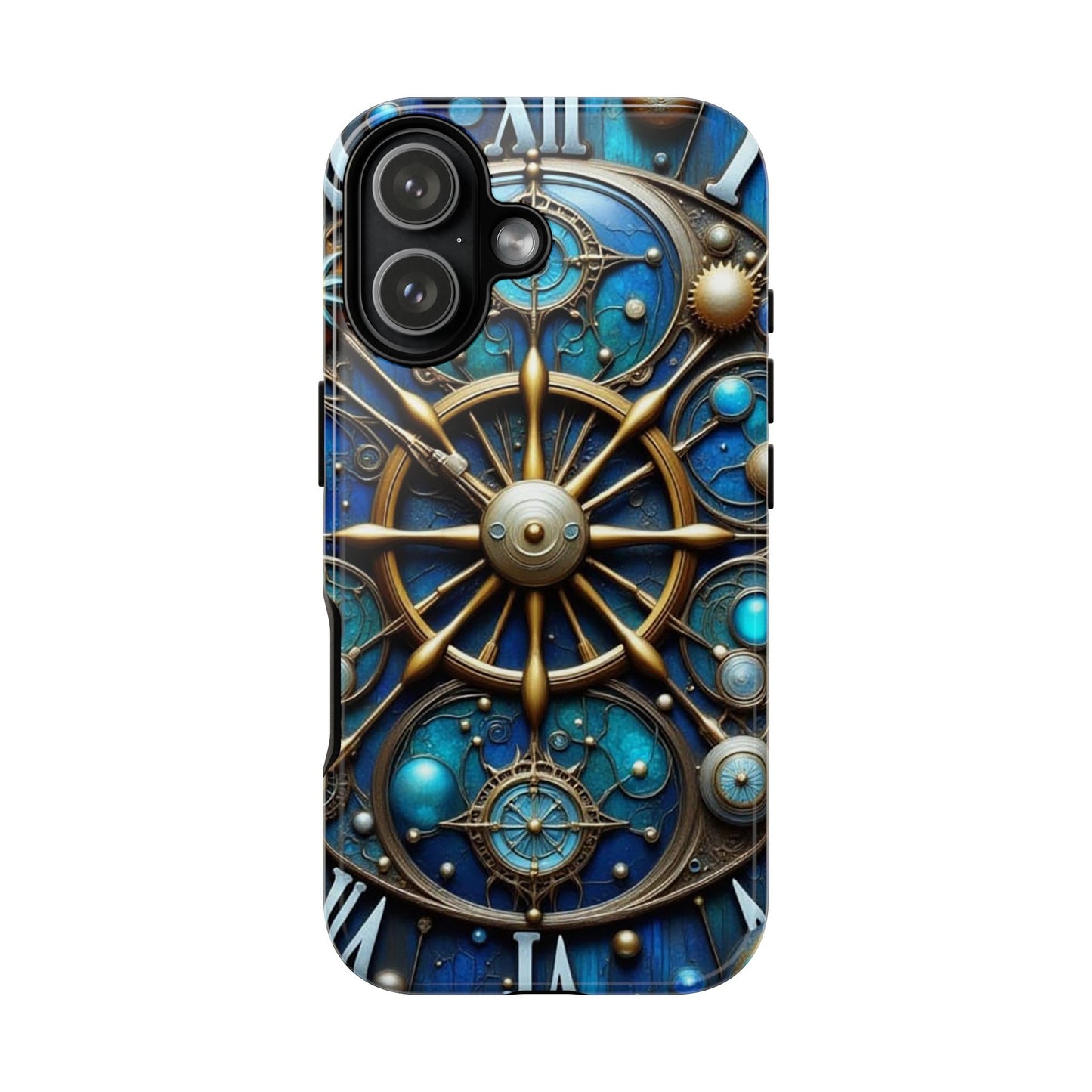 Stylish Phone Cases for Adventurers, Unique Phone Cover, Gift for Friends, Gold and Blue Steampunk Design, Tough Protective Case, Artistic [...]