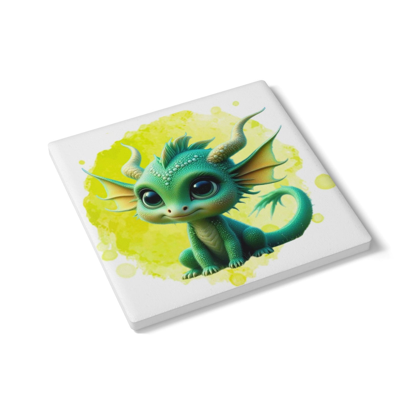 Ceramic Coaster, Baby Dragon Cyrus, Dragon, Cartoon Design, Colorful Coaster