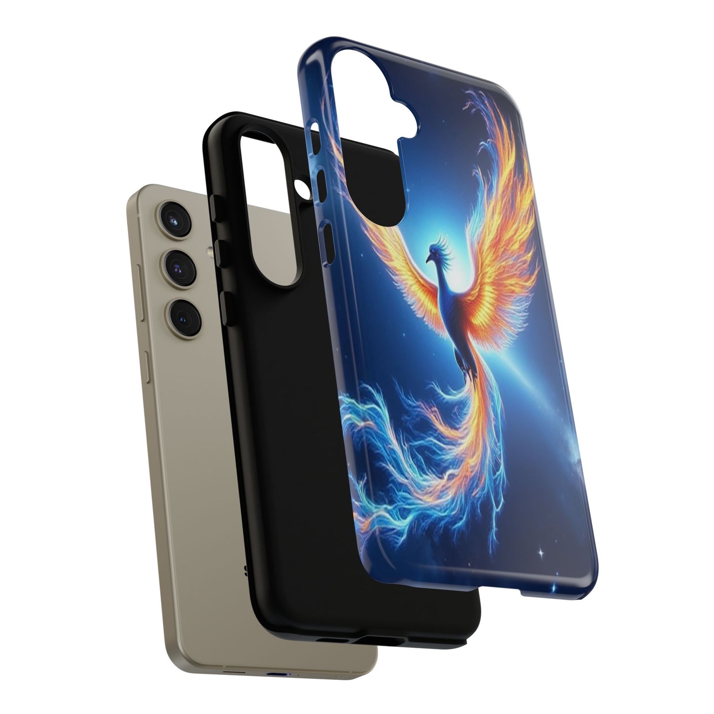 Phoenix Tough Case, Blue Bird Phone Case, Fantasy Designs, Space theme