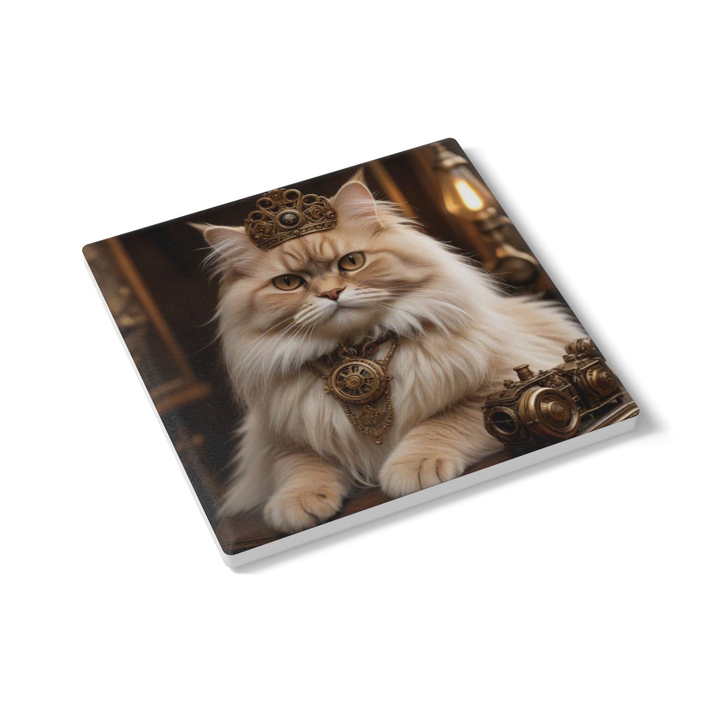 Ceramic Coaster, Steampunk Cat Princess, Cat Designs, Steampunk Designs