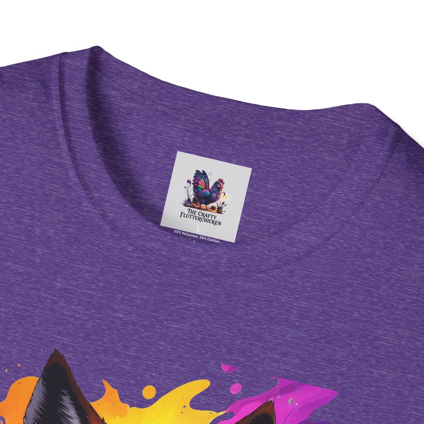 Colorful Wolf Art Unisex Softstyle T-Shirt, Animal Lover Gift, Colorful Tee, Nature-Inspired Apparel, Cute Graphic Shirt