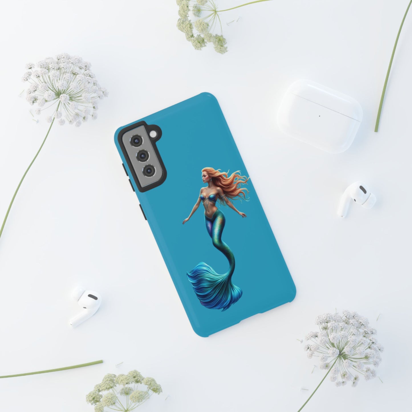 Mermaid Phone Case, Tough Phone Cover, Ocean Lover Gift, Cute Mermaid Accessory, Summer Vibes Case