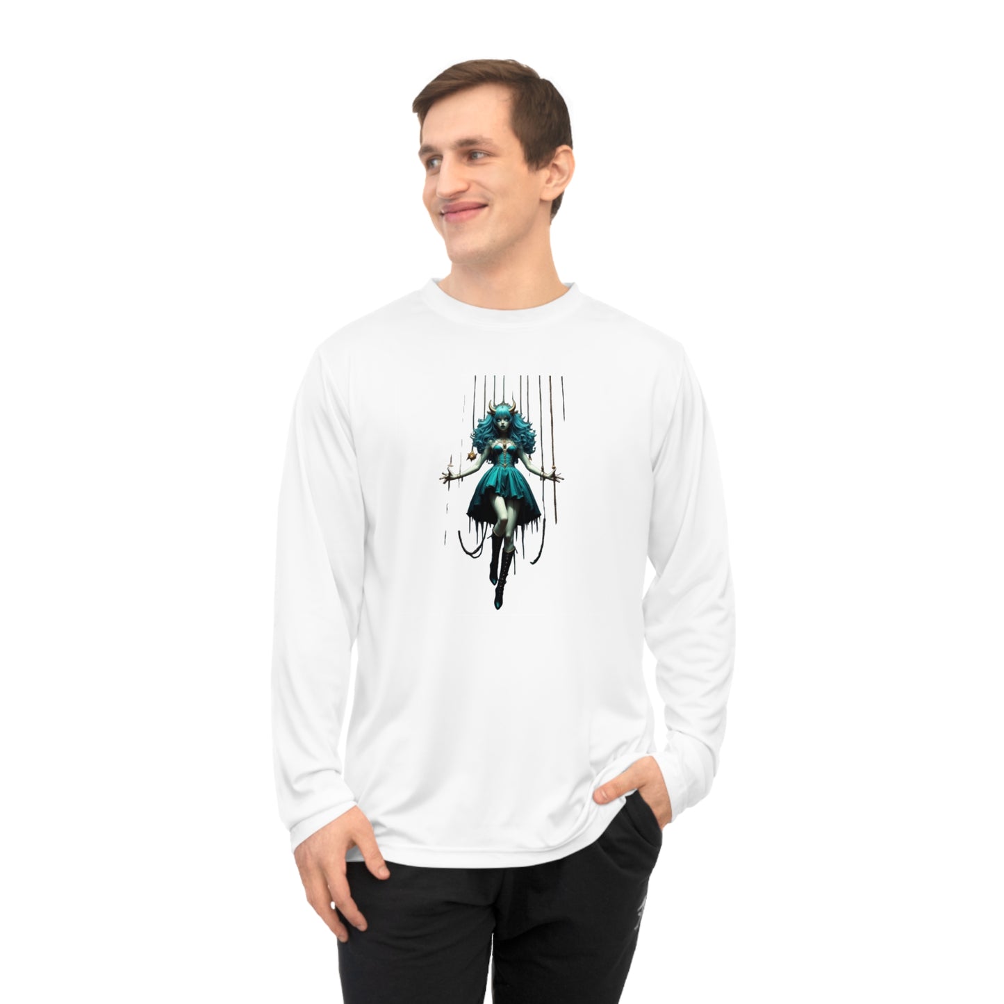 Vibrant Graphic Performance Long Sleeve Shirt - Demon Girl, Casual Wear, Gift, Birthday, Fitness Enthusiasts, Unique Design