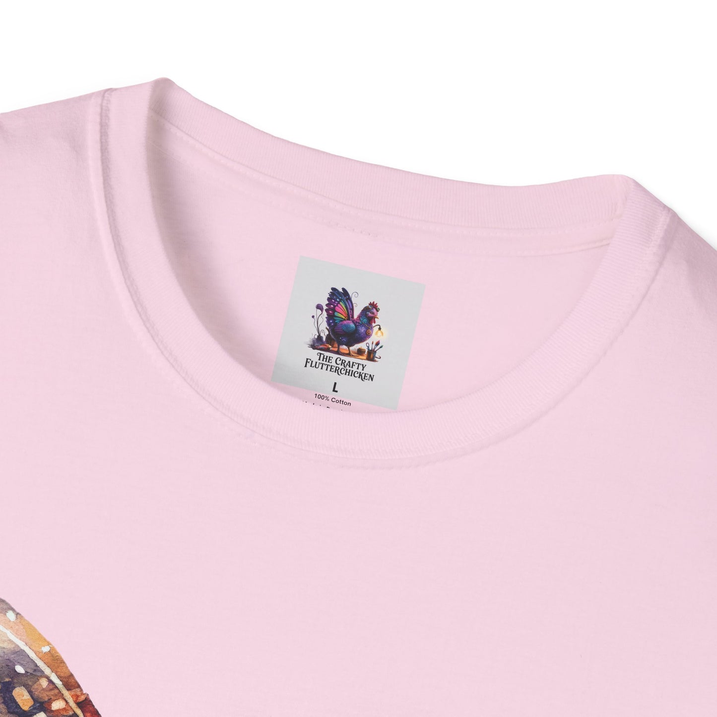 Colorful Space Butterfly Art Unisex Softstyle T-Shirt, Colorful Tee, Nature-Inspired Apparel, Cute Graphic Shirt