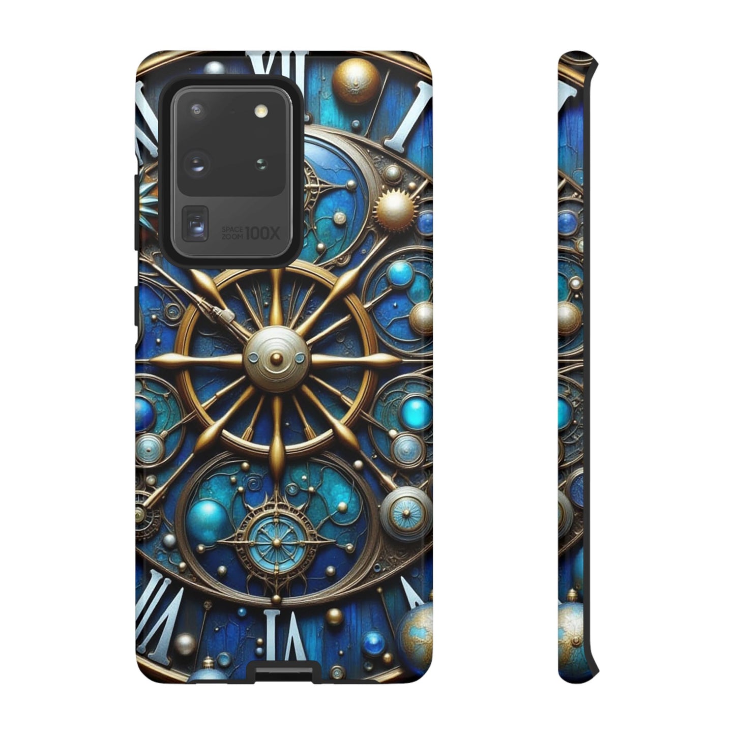 Stylish Phone Cases for Adventurers, Unique Phone Cover, Gift for Friends, Gold and Blue Steampunk Design, Tough Protective Case, Artistic [...]