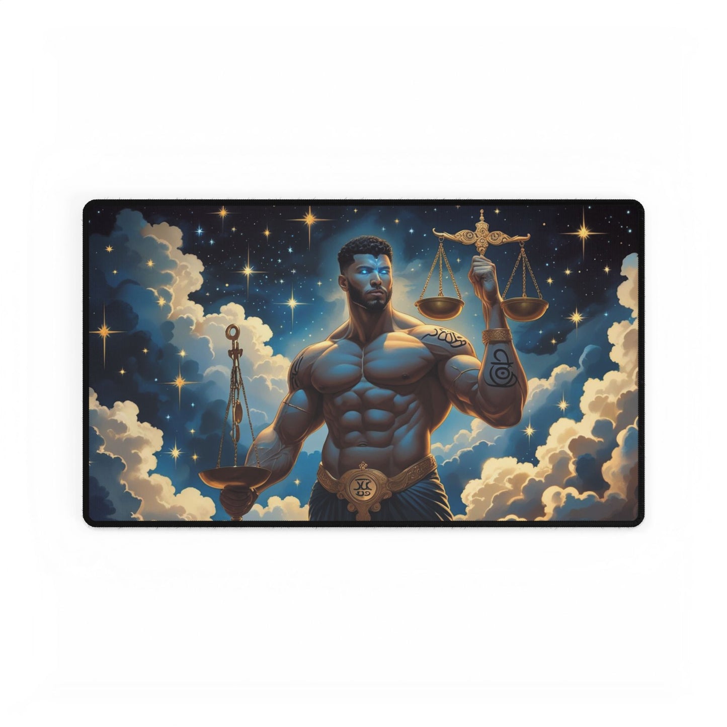 Celestial Justice Desk Mat | Astrological Decor, Gamer Accessories, Office Gift, Unique Workstation Decor, Home Office Essentials