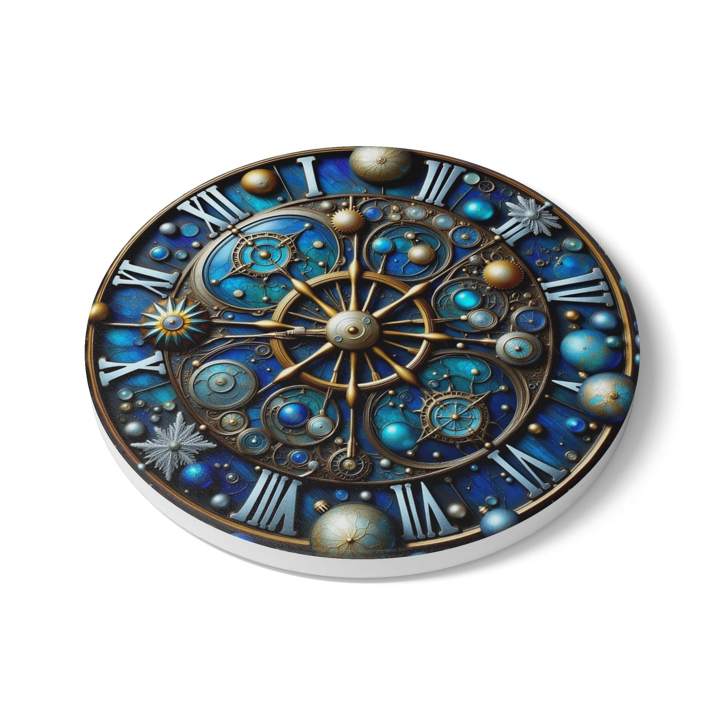 Celestial Themed Ceramic Coaster, Universe Coaster Set, Astrological Coaster Decor, Space Lover Gift, Home Bar Accessory