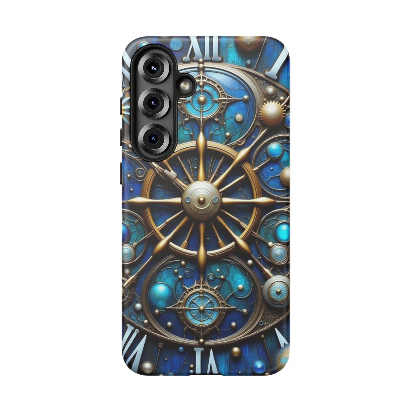 Stylish Phone Cases for Adventurers, Unique Phone Cover, Gift for Friends, Gold and Blue Steampunk Design, Tough Protective Case, Artistic [...]