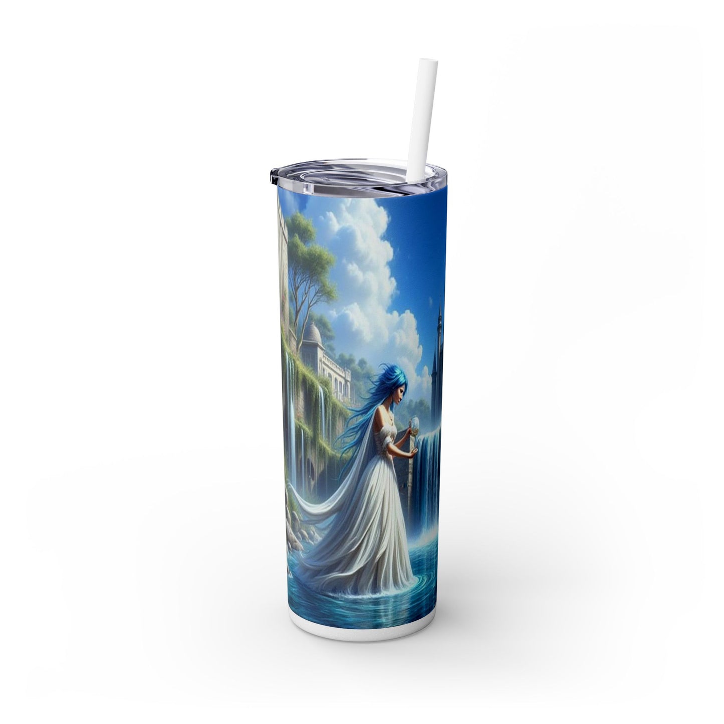 Zodiac Aquarius Tumbler with Straw, 20oz