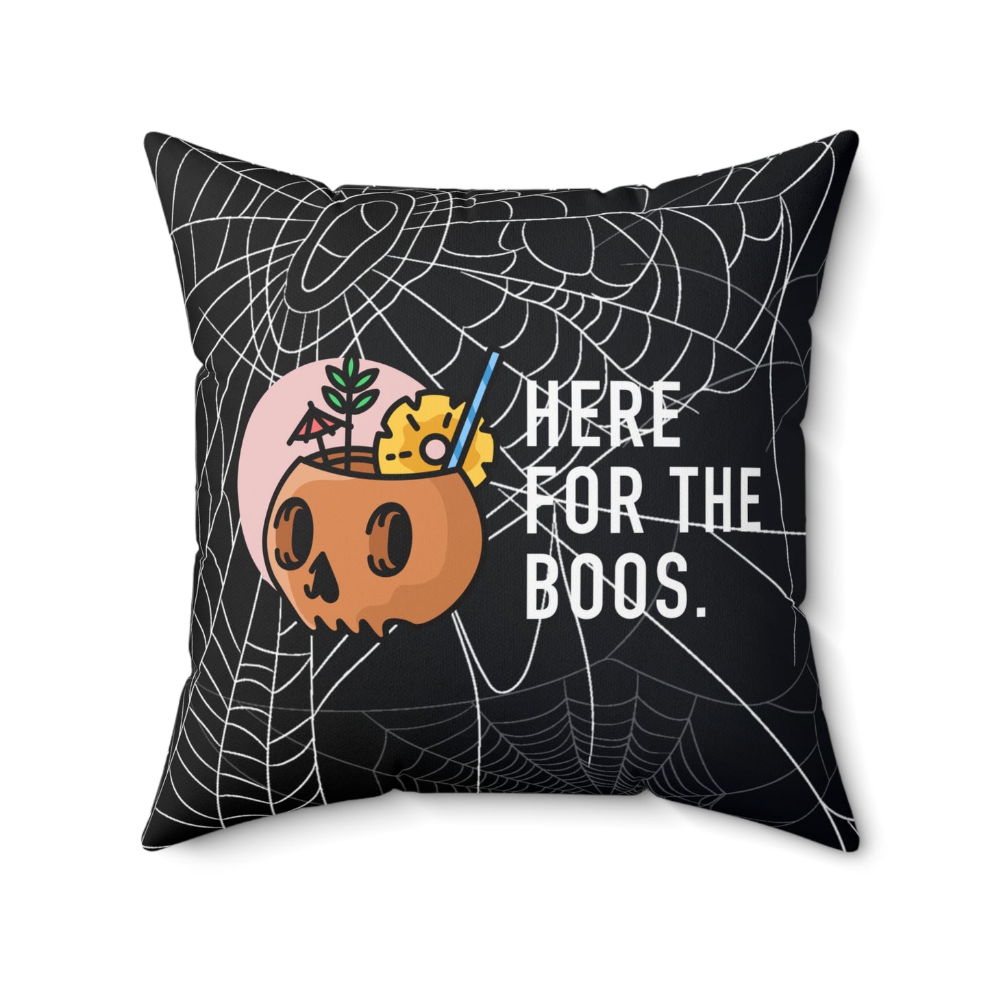 Halloween-Themed Square Pillow, Cozy Decor for Spooky Season, Home Accent for Fall Celebrations, 'Here for the Boos' Design, Gift for [...]