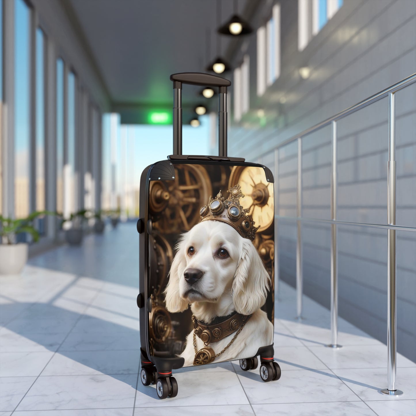 White Cocker Spaniel, Royal Pup Suitcase: Stylish Dog-Themed Luggage for Travelers, Pet Lovers, Travel Gift, Unique Pet Suitcase, Dog Lover Travel Gear