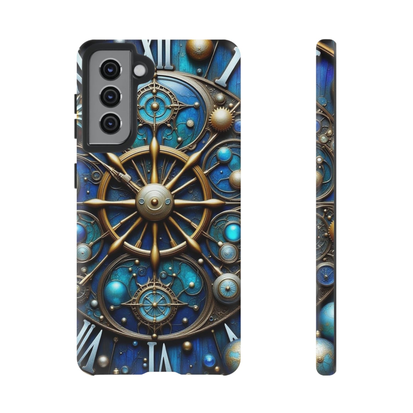 Stylish Phone Cases for Adventurers, Unique Phone Cover, Gift for Friends, Gold and Blue Steampunk Design, Tough Protective Case, Artistic [...]