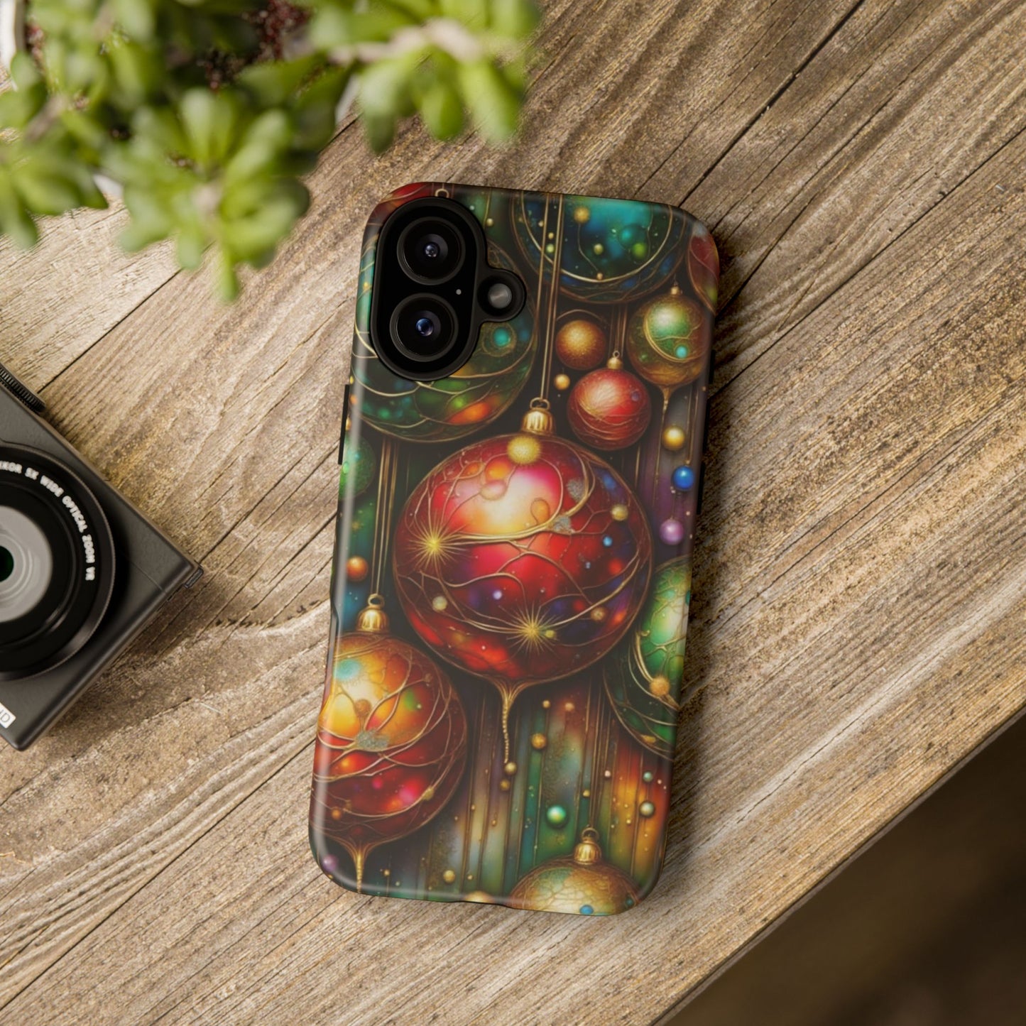 Colorful Holiday Phone Case, Festive Smartphone Cover, Christmas Gift, Artistic Phone Protector, Unique Holiday Accessory