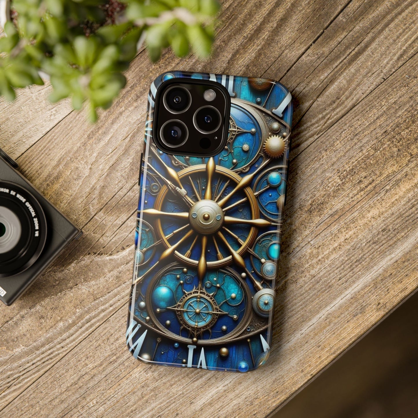Stylish Phone Cases for Adventurers, Unique Phone Cover, Gift for Friends, Gold and Blue Steampunk Design, Tough Protective Case, Artistic [...]