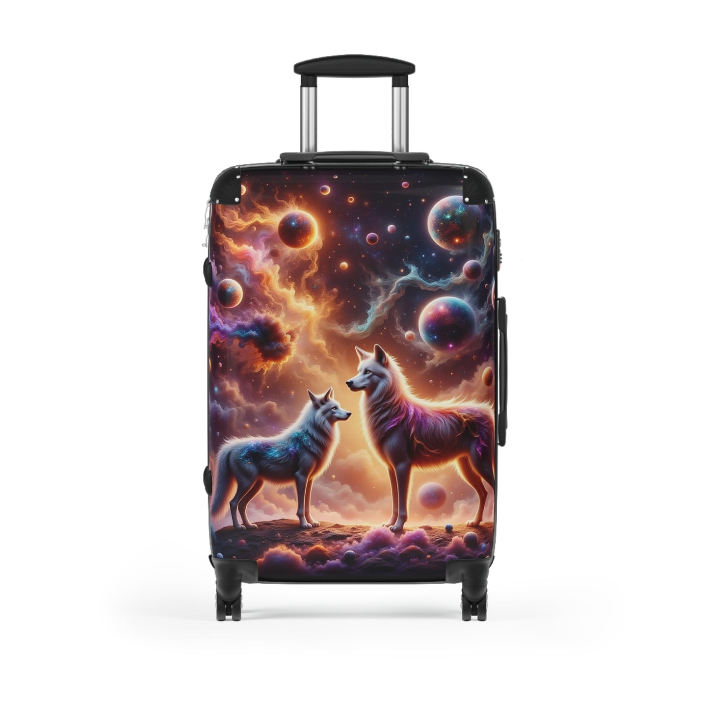 Celestial Wolves Suitcase - Unique Travel Luggage, Cosmic Dog Theme, Perfect for Adventurers, Gifts for Him/Her, Animal Lover Travel Gear