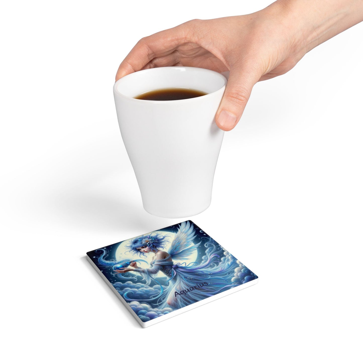 Ceramic Coaster, Zodiac Aquarius, Astrology Signs, Unique Designs, Gift Ideas