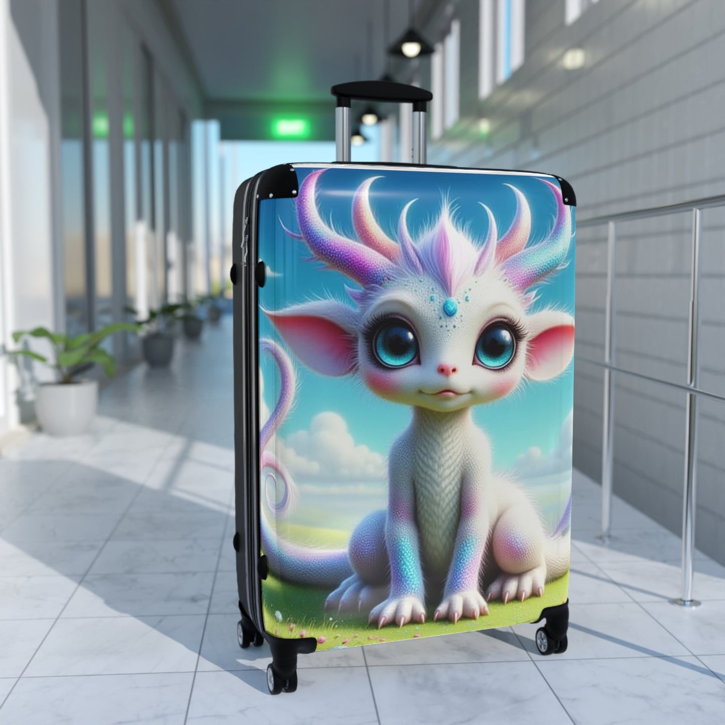 Min Baby Dragon, Whimsical Character Suitcase - Kids Travel Luggage, Cute Carry-On, Unique Gift, Adventure Bag, Fun Family Travel, Baby Dragon Design