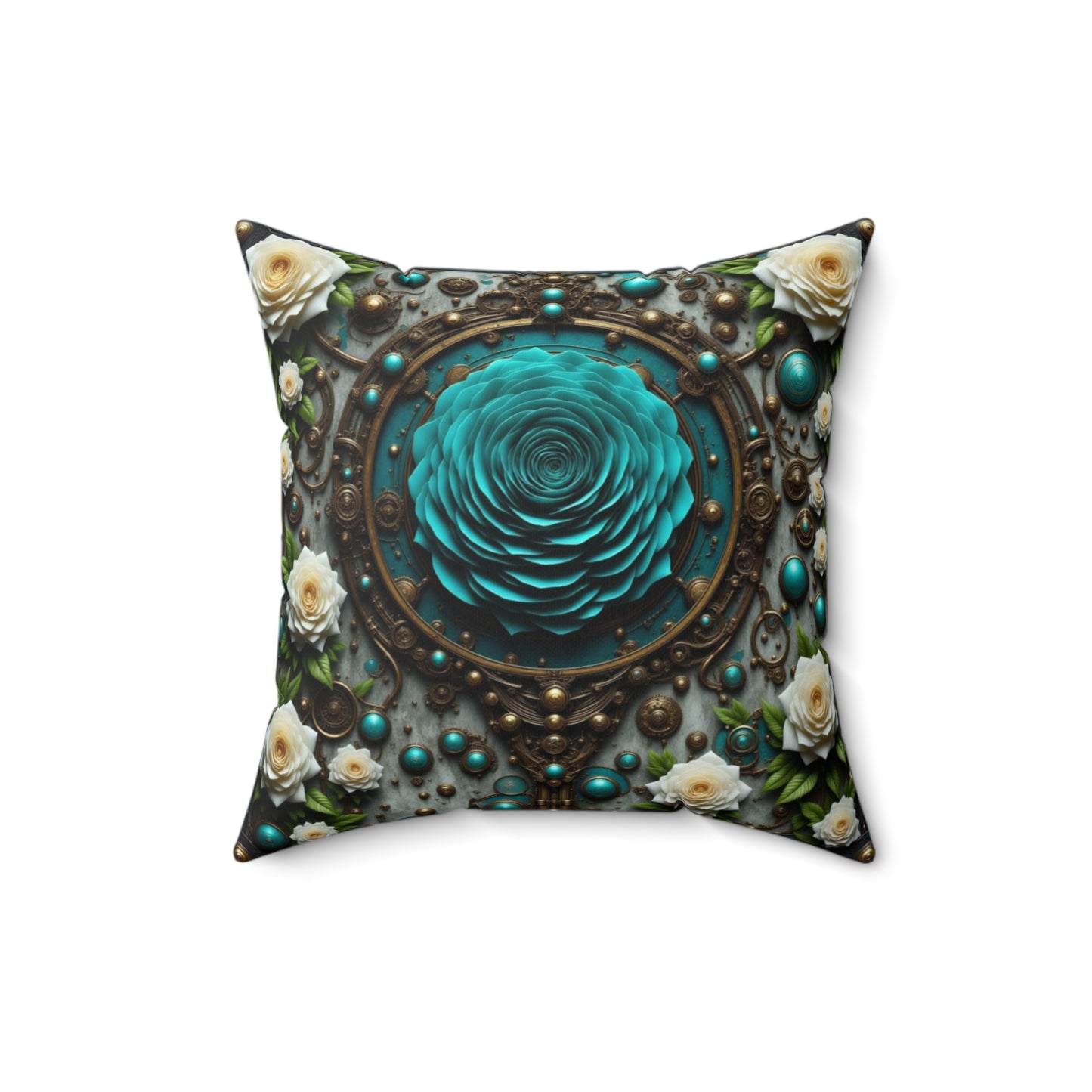 Steampunk Bohemian Floral Pillow Cover | Cozy Home Decor, Gift for Her, Wedding Decor, Boho Style Throw Pillow, Decorative Cushion