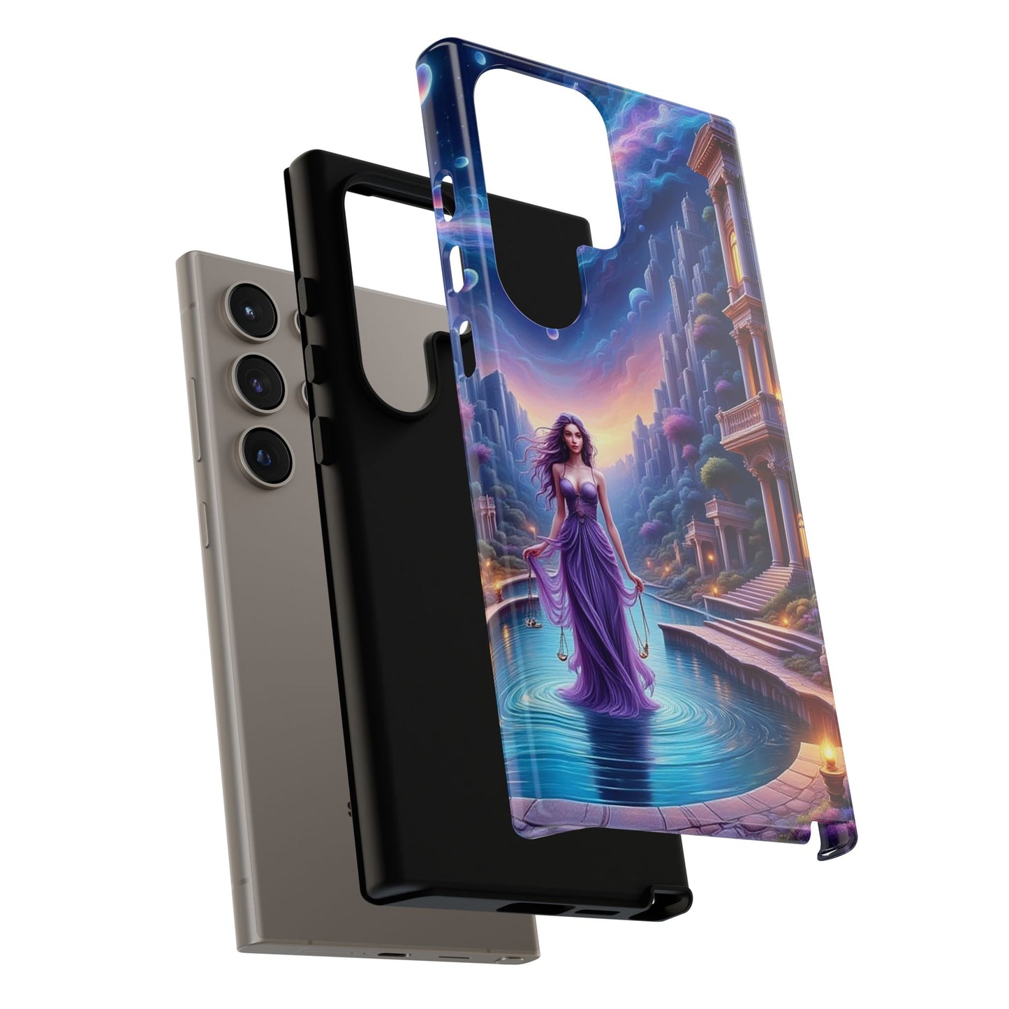 Celestial Fantasy Phone Case, Tough Case for Dreamers, Galaxy Design, Gift for Her, Magical Phone Accessory
