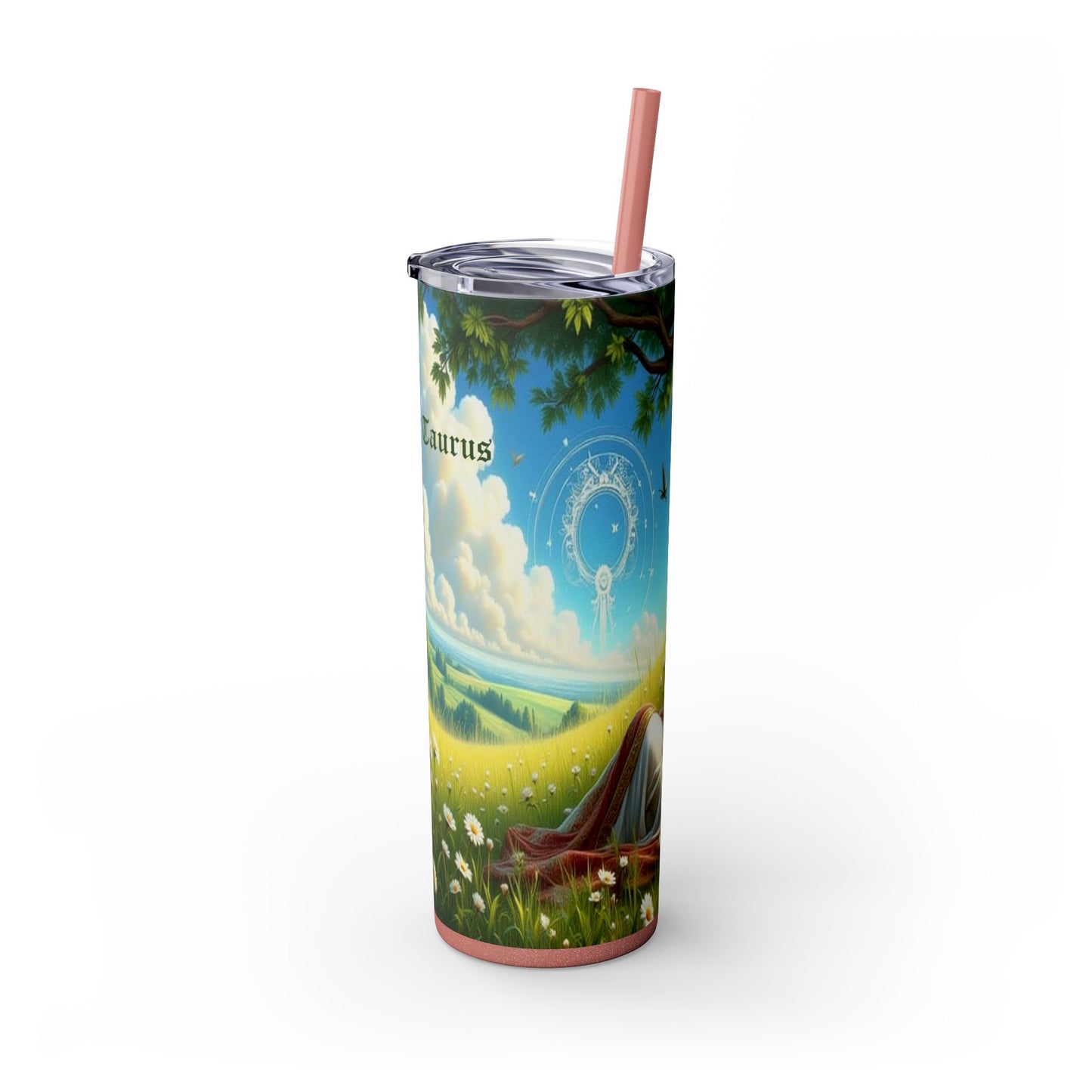 Zodiac Taurus Tumbler with Straw, 20oz