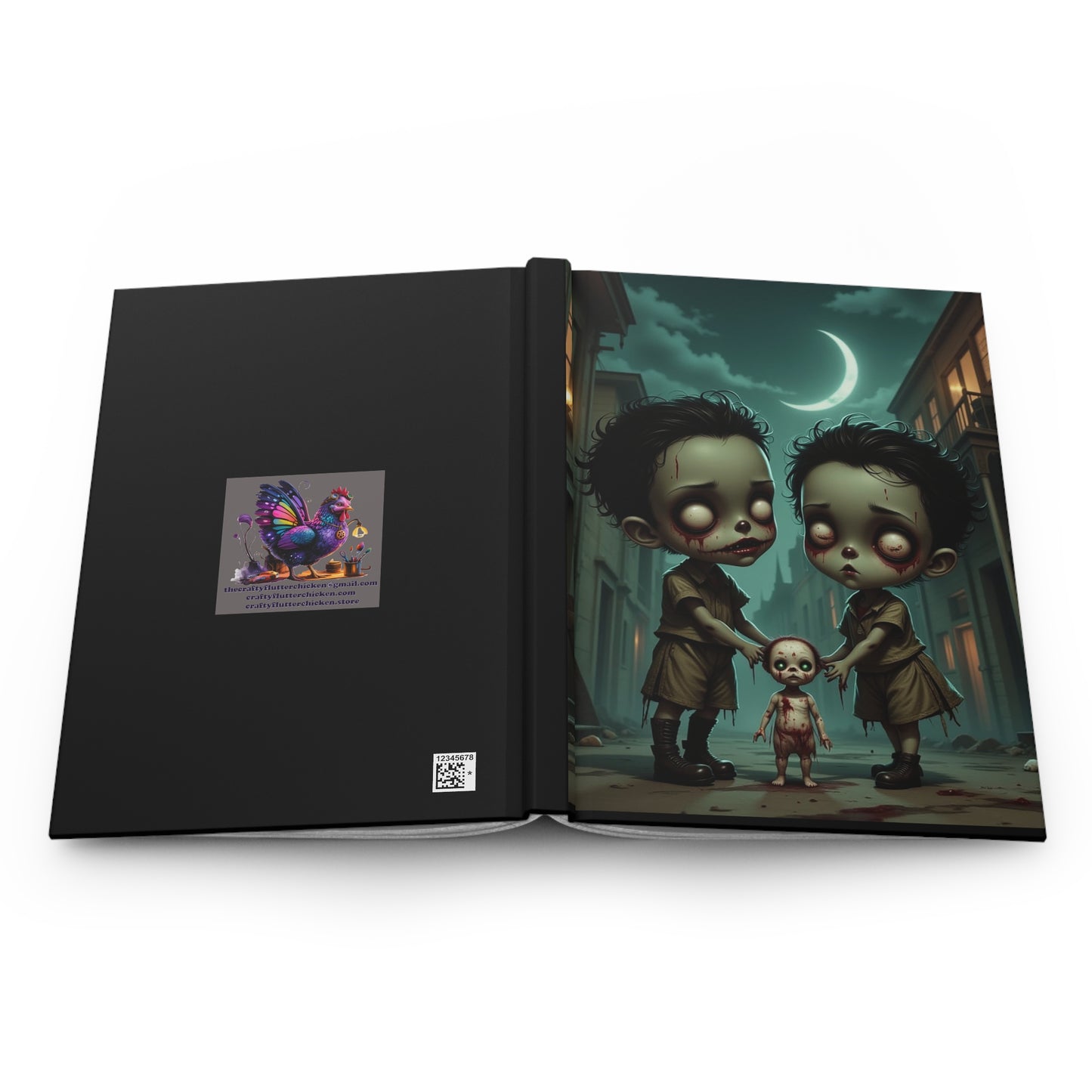 Zombie Kids, Spooky Art Hardcover Journal, Halloween Gift, Creative Writing Notebook, Unique Sketchbook, Horror Fan Journal, Artistic Planner