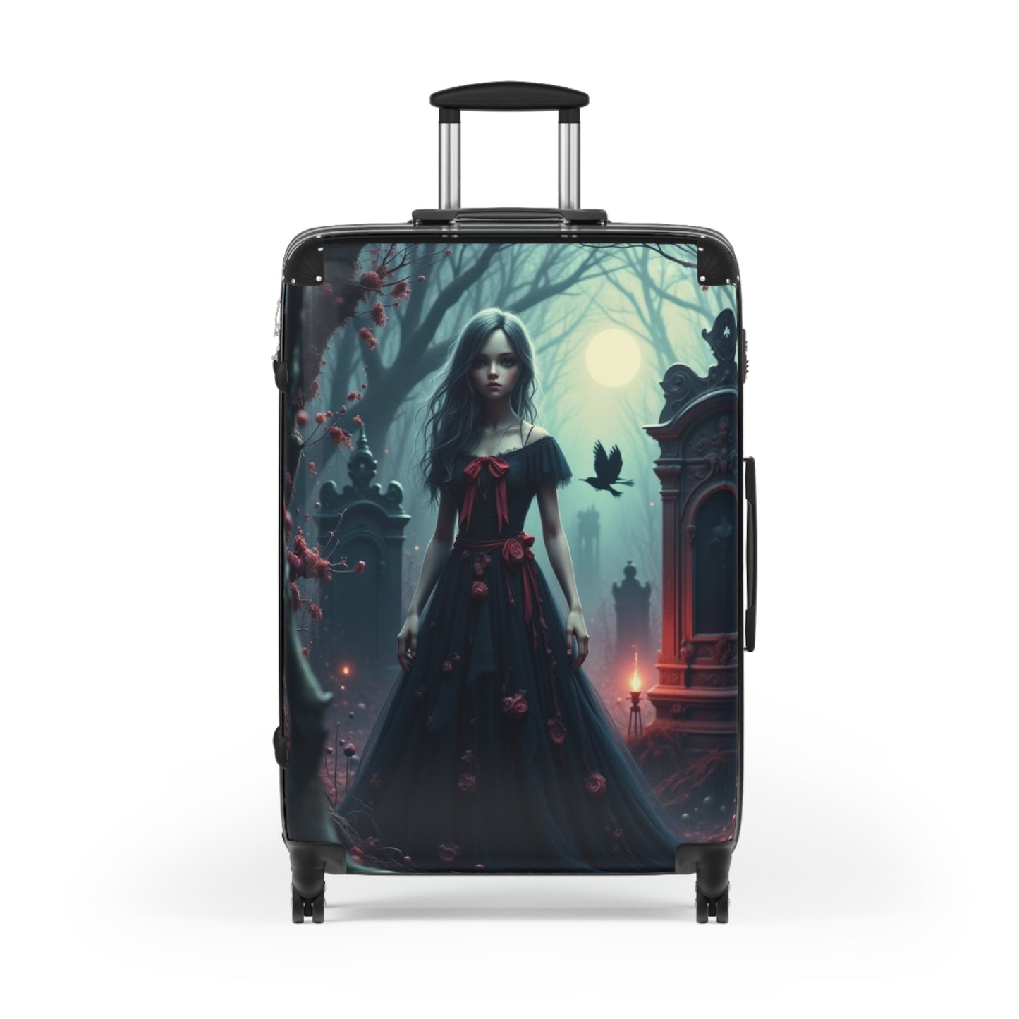 Genevieve Gothic Traveling Suitcase - Haunted Adventure Luggage, Spooky Vampire Vacation Bag, Unique Travel Gear, Halloween Travel Essentials, Dark [...]