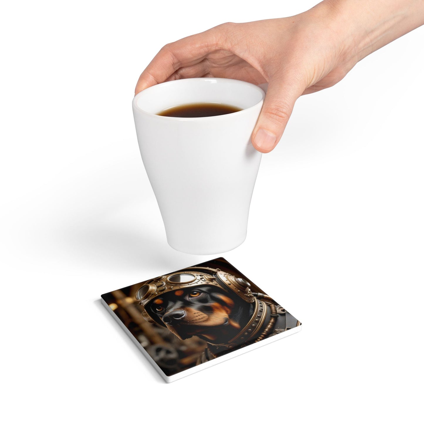 Ceramic Coaster, Steampunk Rottweiler, Steampunk, Dogs, Unique Designs, Gift Ideas
