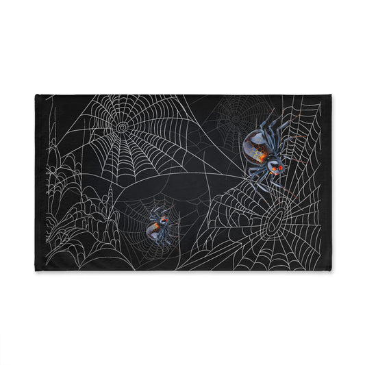 Spooky Spider Web Hand Towel | Halloween Decor, Kitchen Towel, Bathroom Accessory, Gothic Homeware, Gift for Spider Lovers