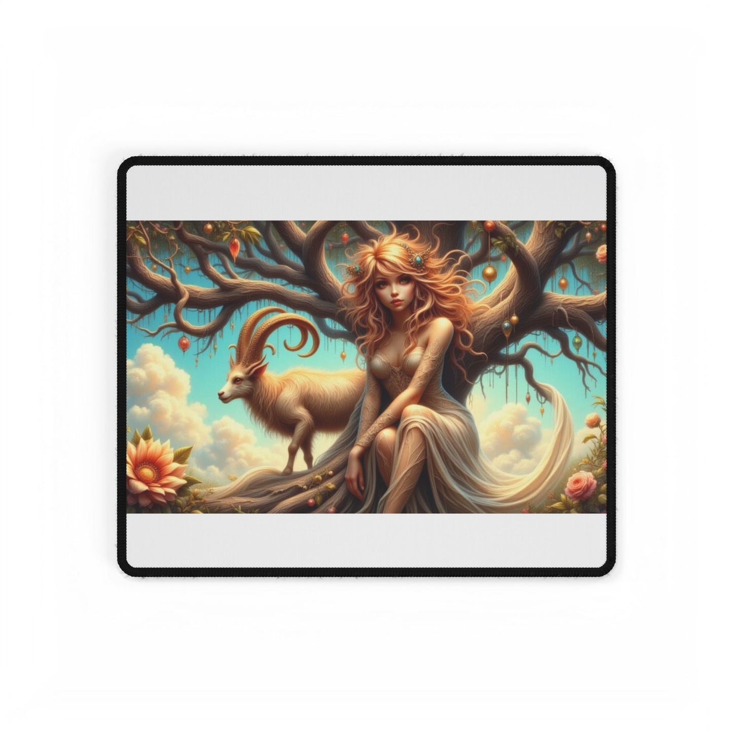 Artistic Desk Mat with Nature Scene, Desk Accessories, Home Office Decor, Gift for Creatives, Unique Workstation Mat