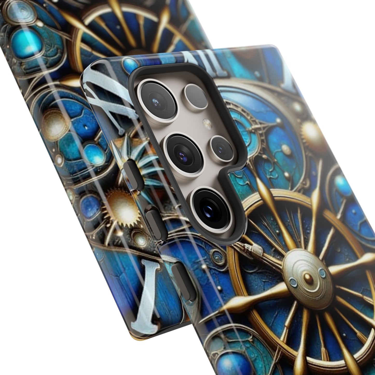 Stylish Phone Cases for Adventurers, Unique Phone Cover, Gift for Friends, Gold and Blue Steampunk Design, Tough Protective Case, Artistic [...]