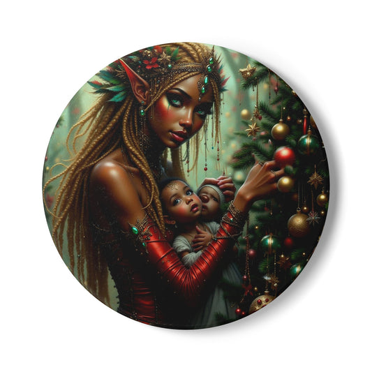 Festive Ceramic Coaster Set, Holiday Drink Coasters, Christmas Home Decor, Gift for Mom, Unique Tableware