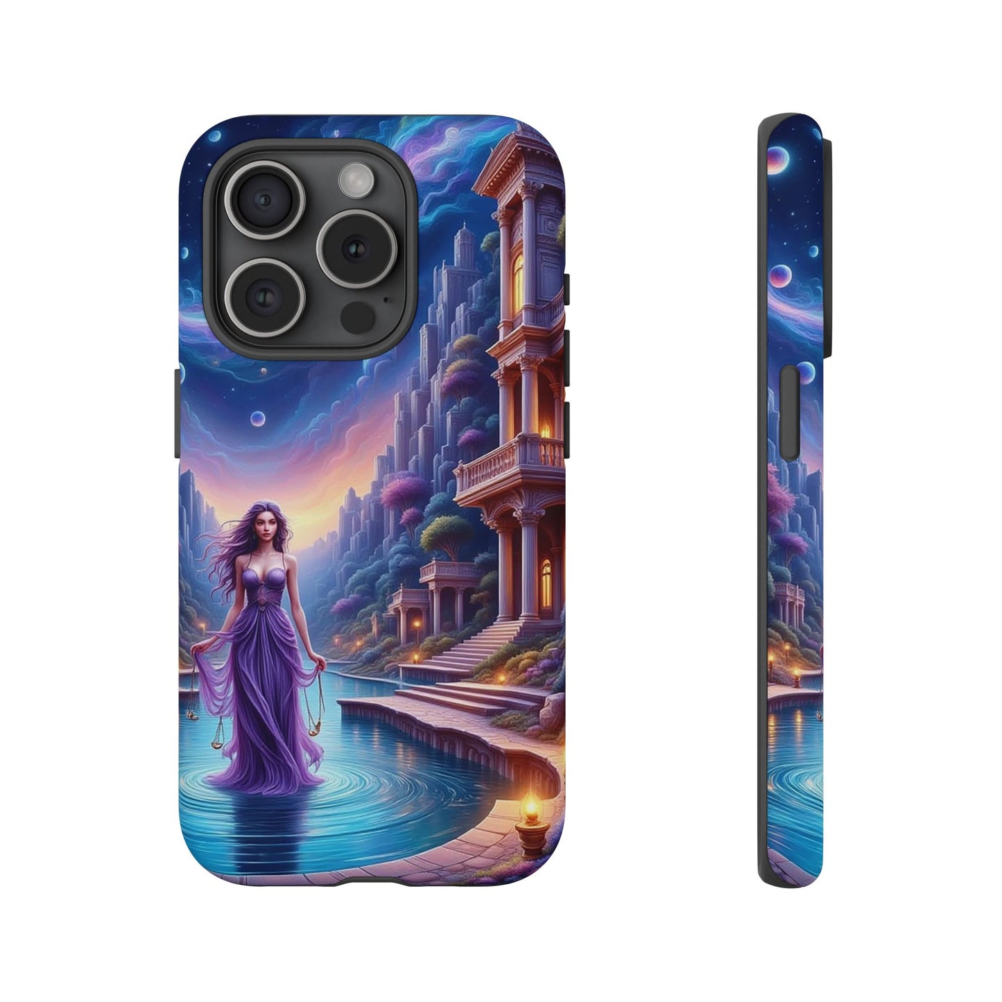 Celestial Fantasy Phone Case, Tough Case for Dreamers, Galaxy Design, Gift for Her, Magical Phone Accessory