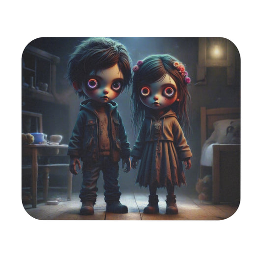 Spooky Kids Mouse Pad, Unique Workstation Decor, Halloween Gift for Gamers, Cute Office Accessory, Home Studio Essentials