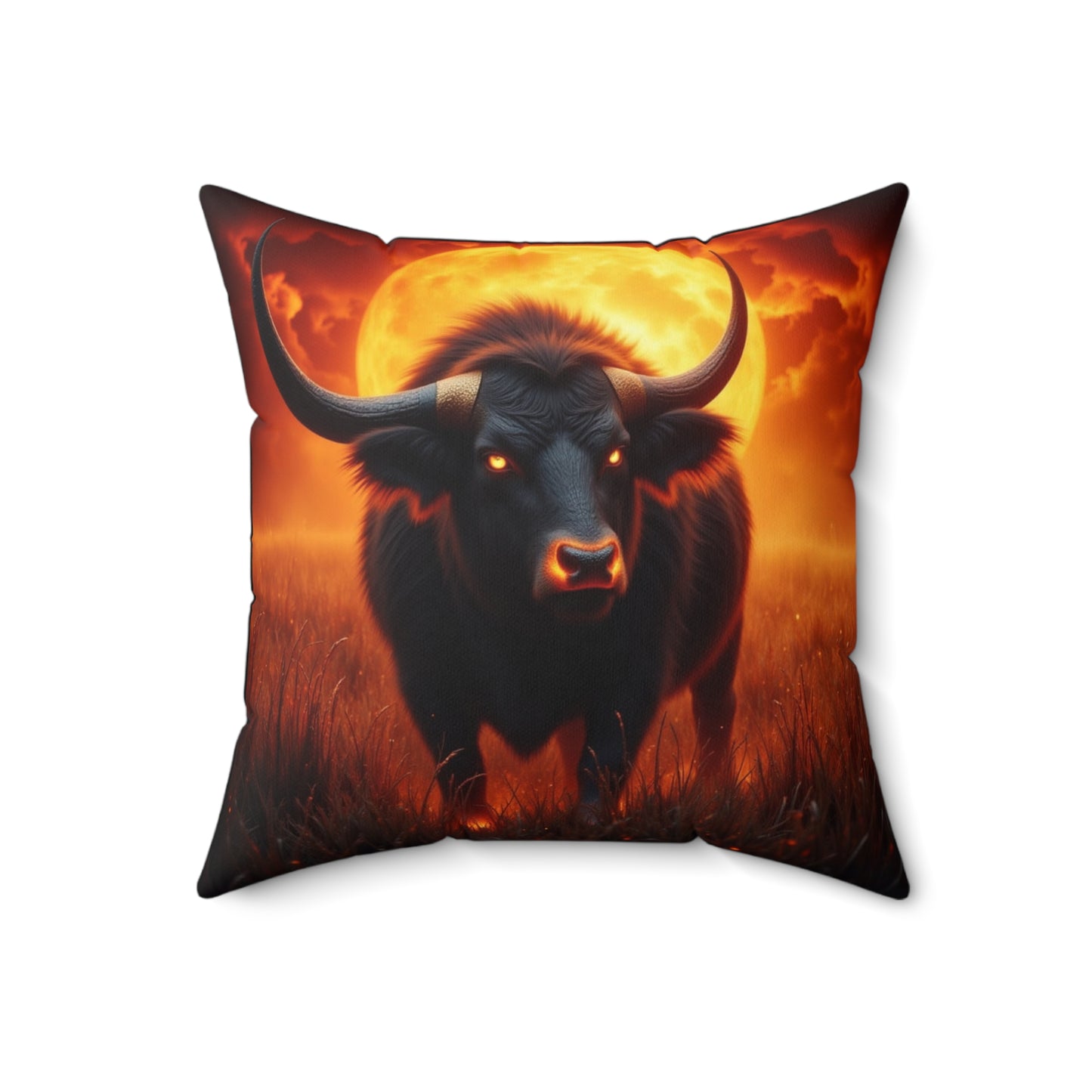 Bold Buffalo Art Pillow, Decorative Cushion for Living Room, Unique Ranch Decor, Gift for Nature Lovers, Home Accent