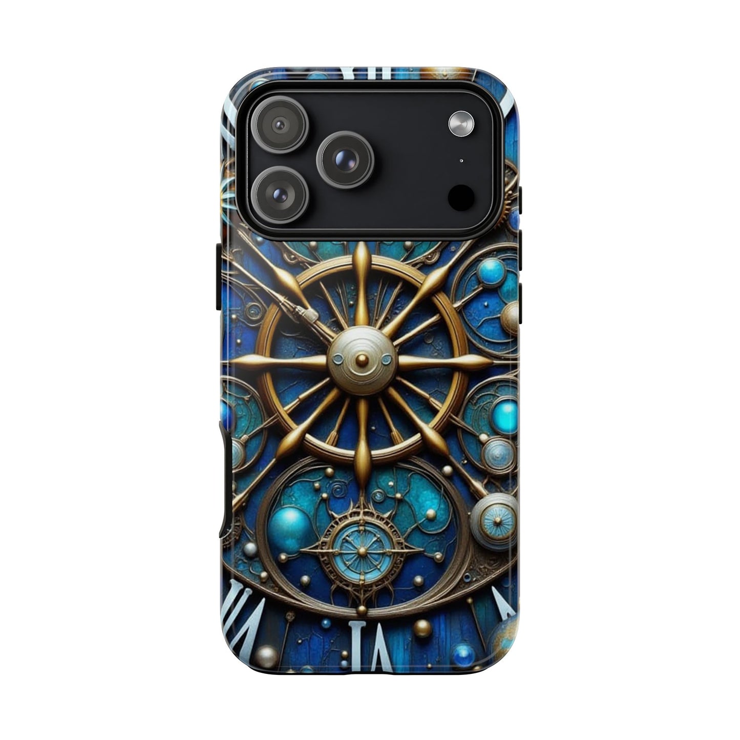 Stylish Phone Cases for Adventurers, Unique Phone Cover, Gift for Friends, Gold and Blue Steampunk Design, Tough Protective Case, Artistic [...]