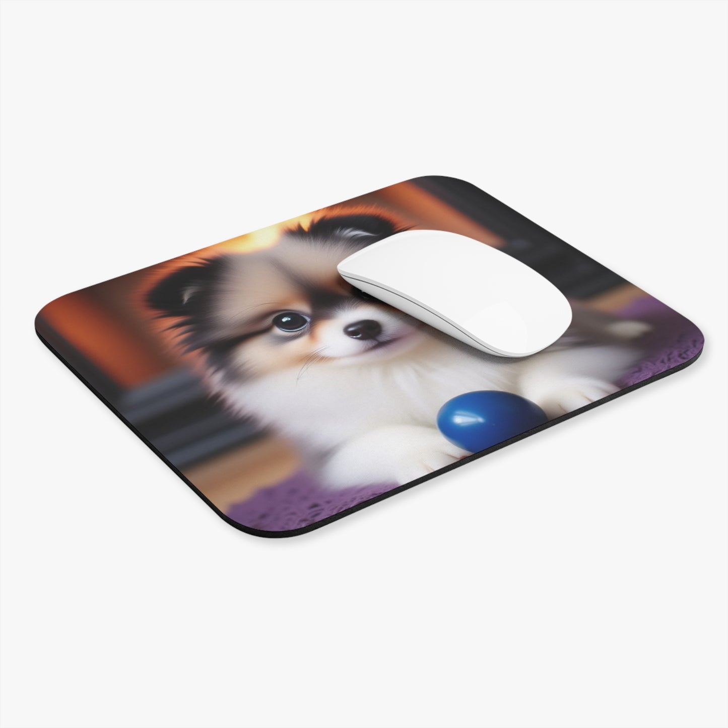 Adorable Dog Mouse Pad, Cute Pet Gift, Home Office Decor, Pomeranian Mouse Pad, Animal Lovers Desk Accessories