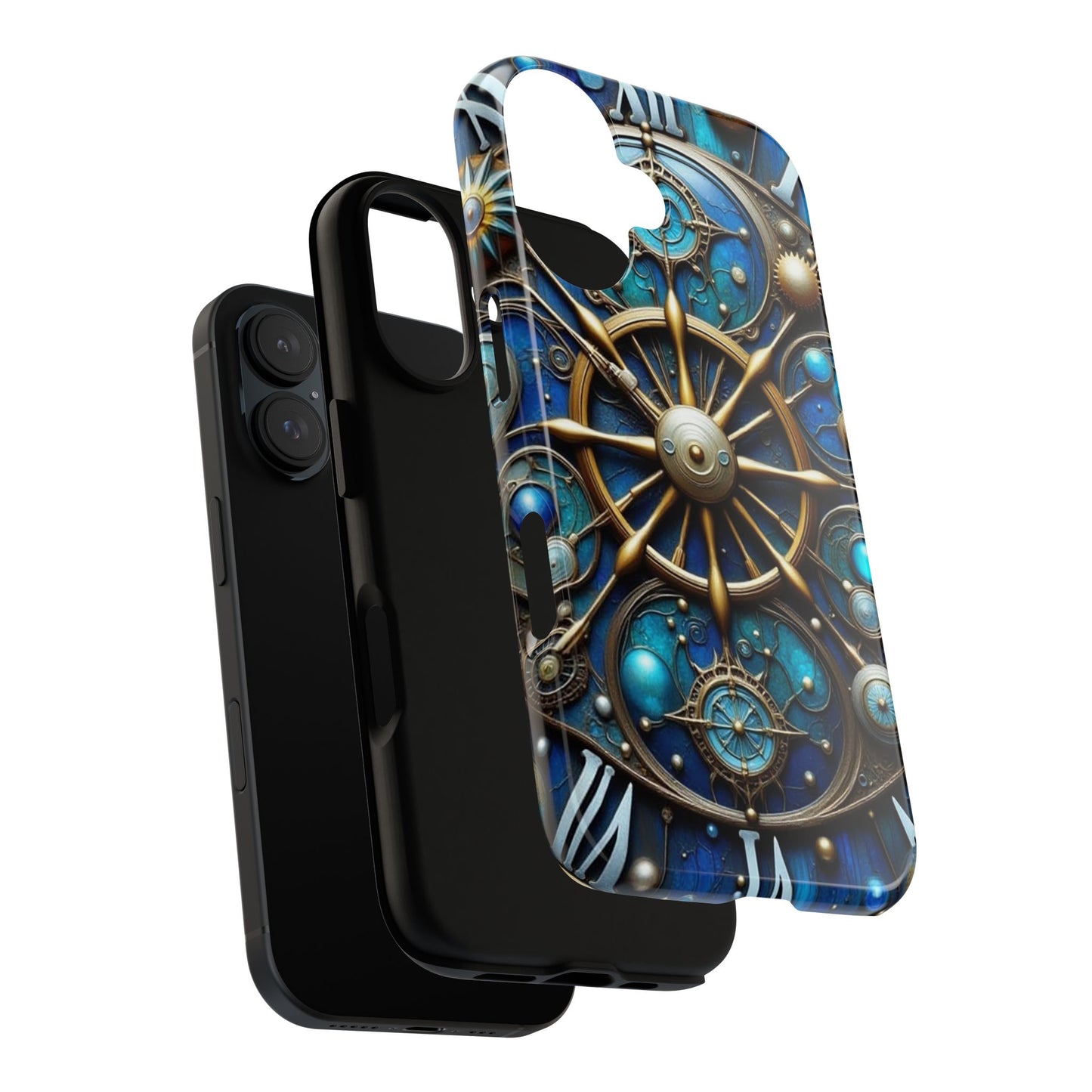 Stylish Phone Cases for Adventurers, Unique Phone Cover, Gift for Friends, Gold and Blue Steampunk Design, Tough Protective Case, Artistic [...]