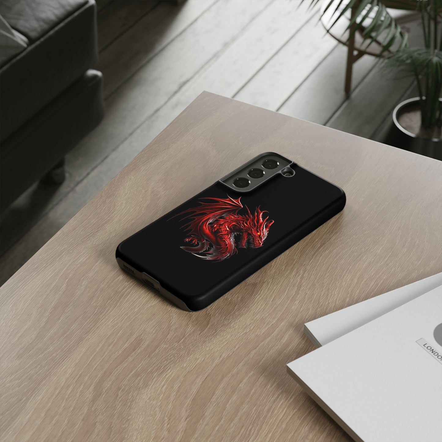 Red Dragon Phone Case, Fantasy Case, Tough Phone Cover, Gift for Gamers, Dragon Lover, Unique Mobile Accessory