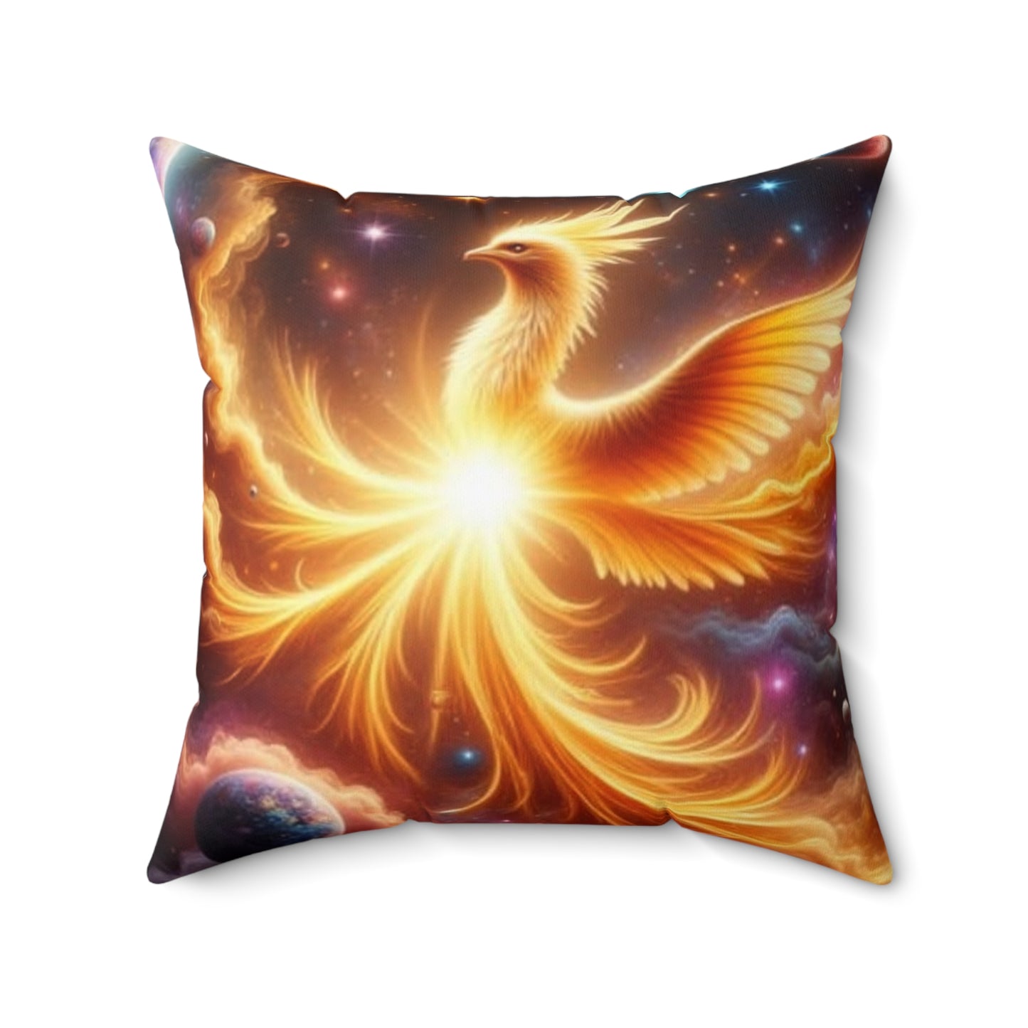 Celestial Phoenix Throw Pillow, Cosmic Home Decor, Galaxy Cushion, Astrology Accent Pillow, Starry Night Decor, Gift for Space Lovers