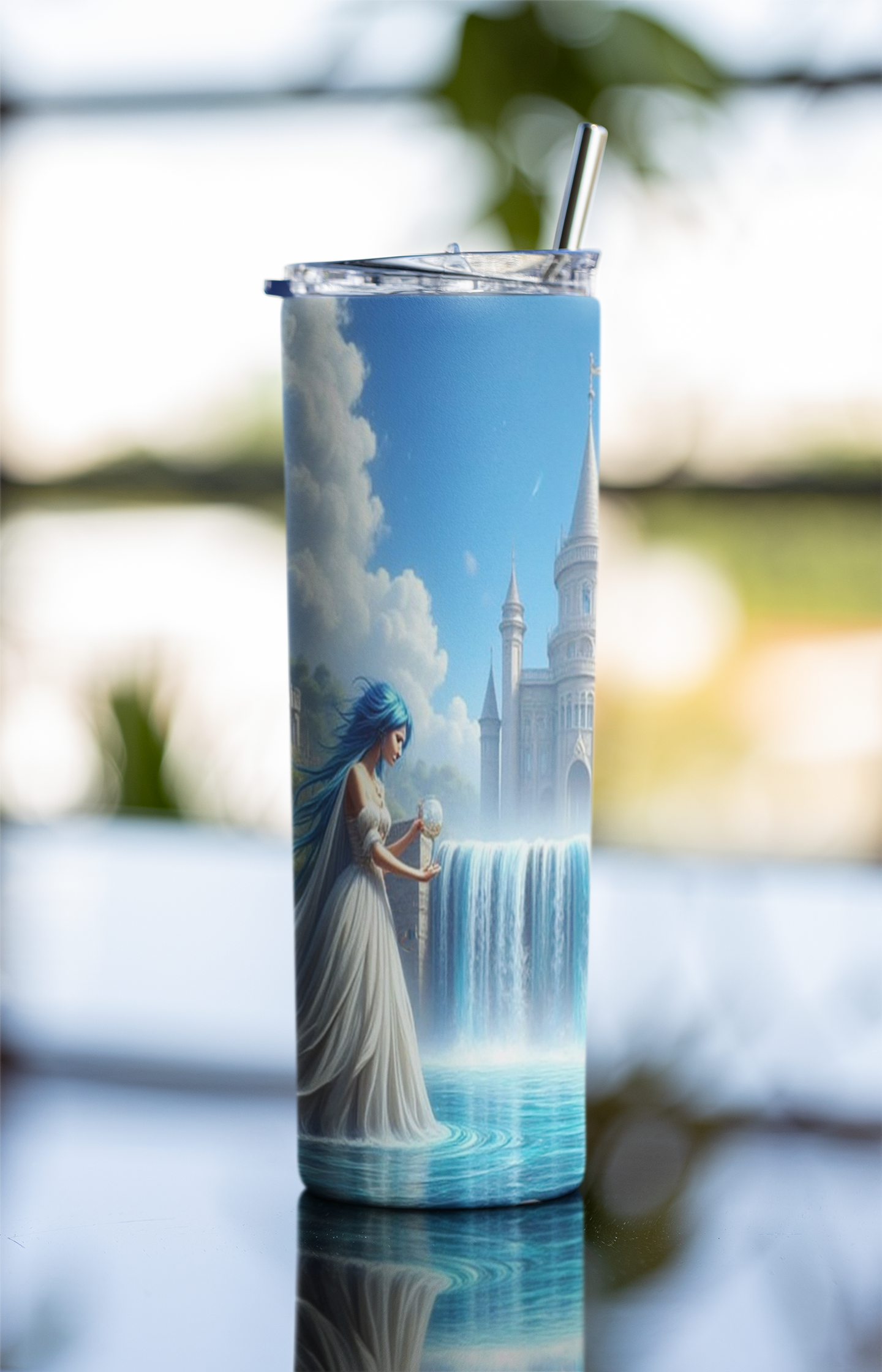 Zodiac Aquarius Tumbler with Straw, 20oz