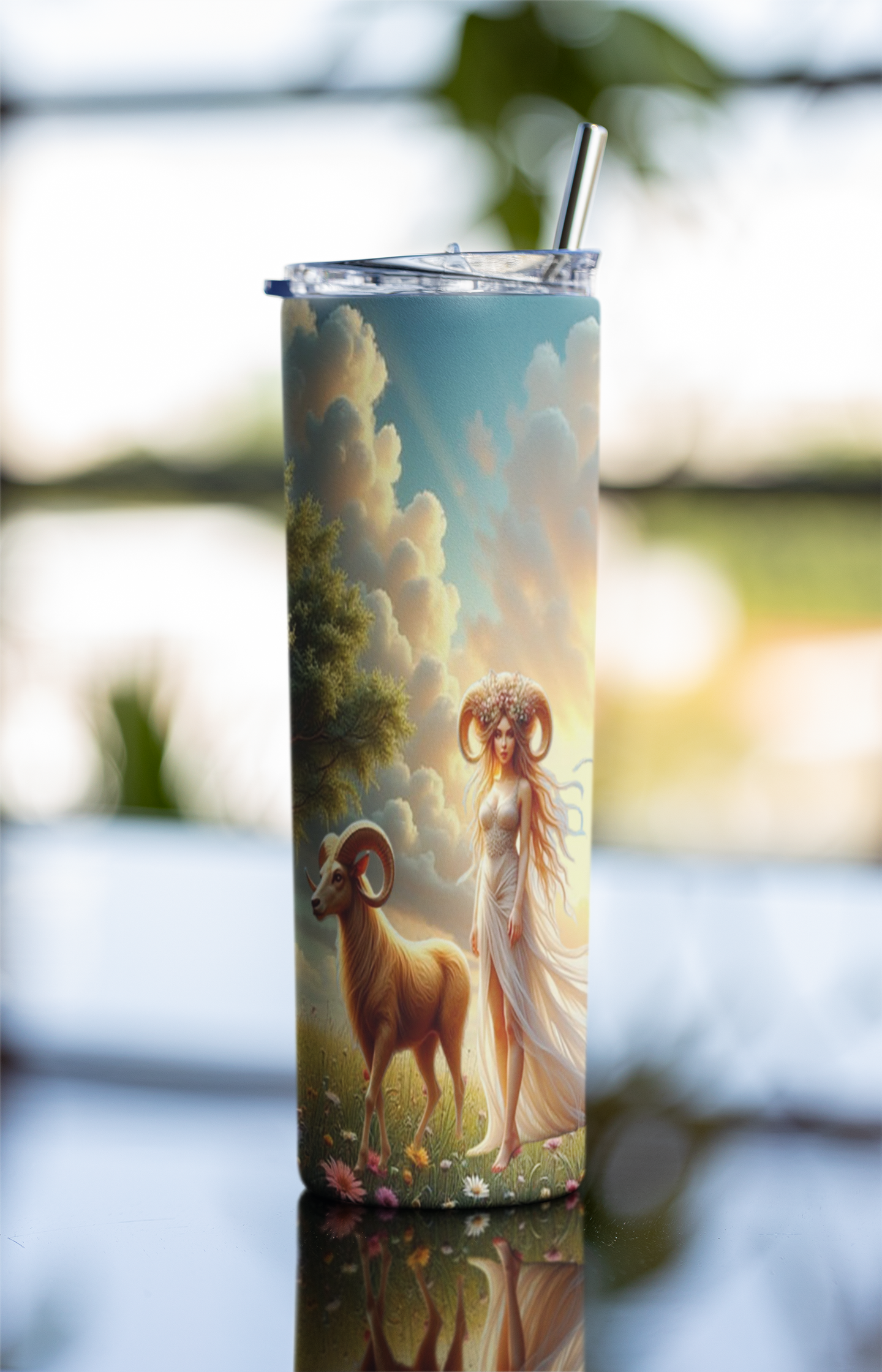 Zodiac Aries Tumbler with Straw, 20oz