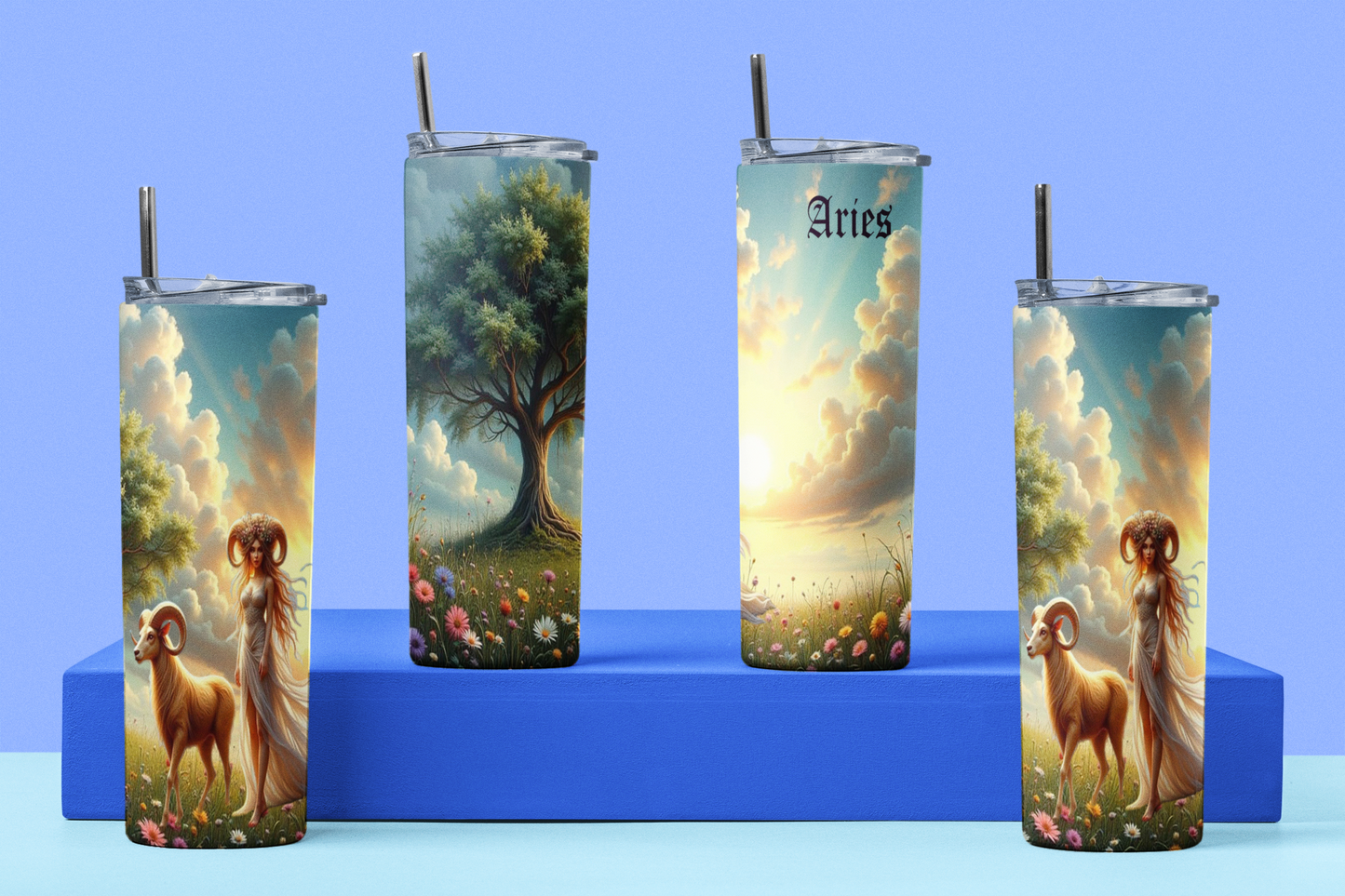 Zodiac Aries Tumbler with Straw, 20oz