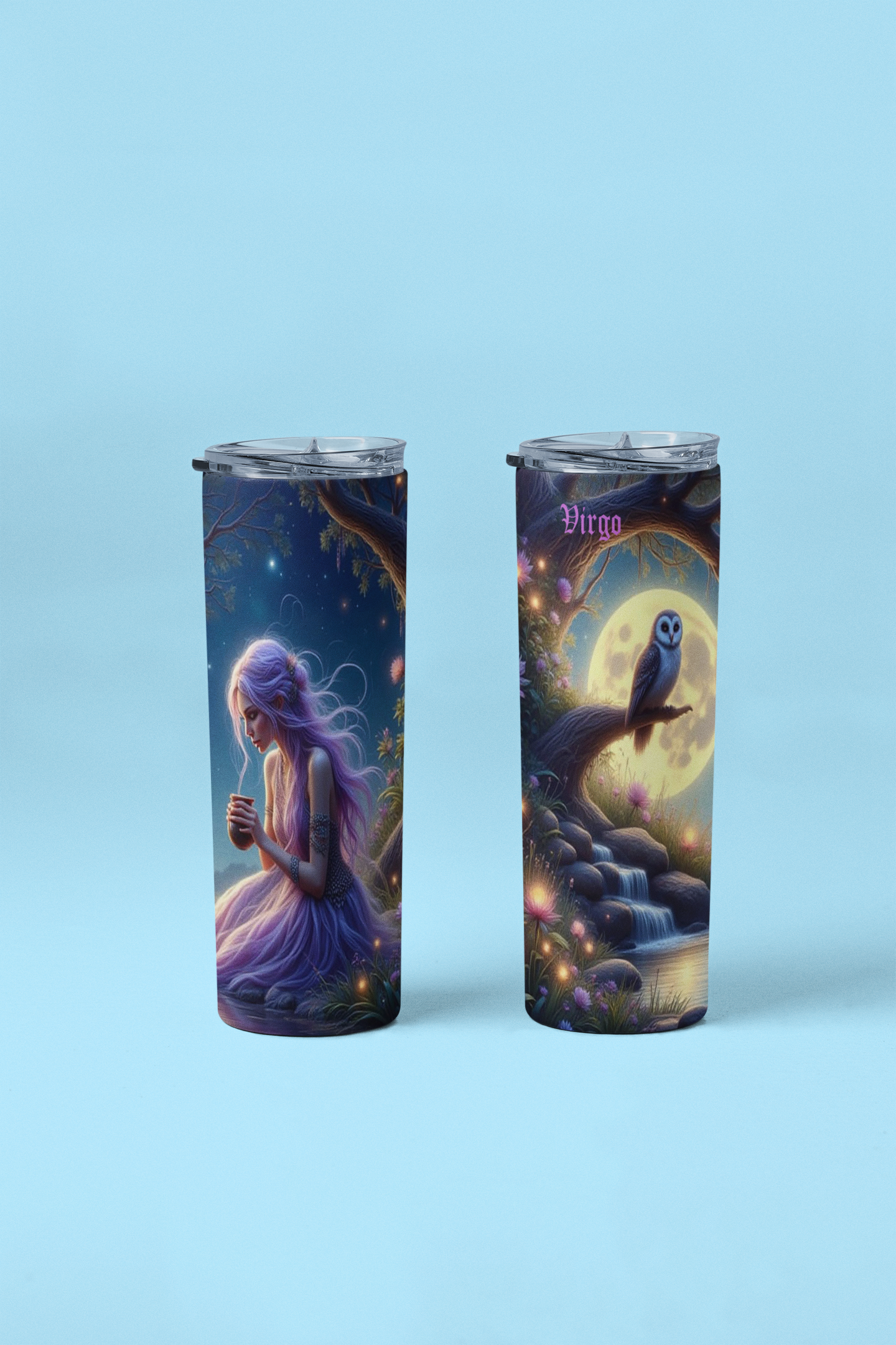 Zodiac Virgo Tumbler with Straw, 20oz