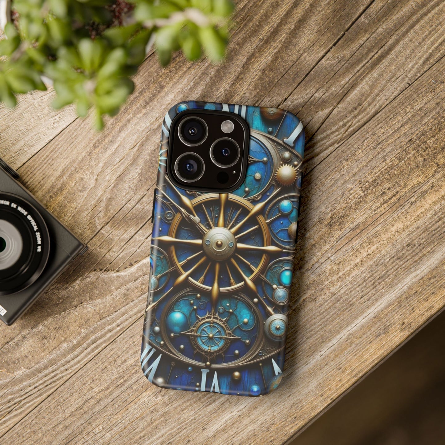 Stylish Phone Cases for Adventurers, Unique Phone Cover, Gift for Friends, Gold and Blue Steampunk Design, Tough Protective Case, Artistic [...]