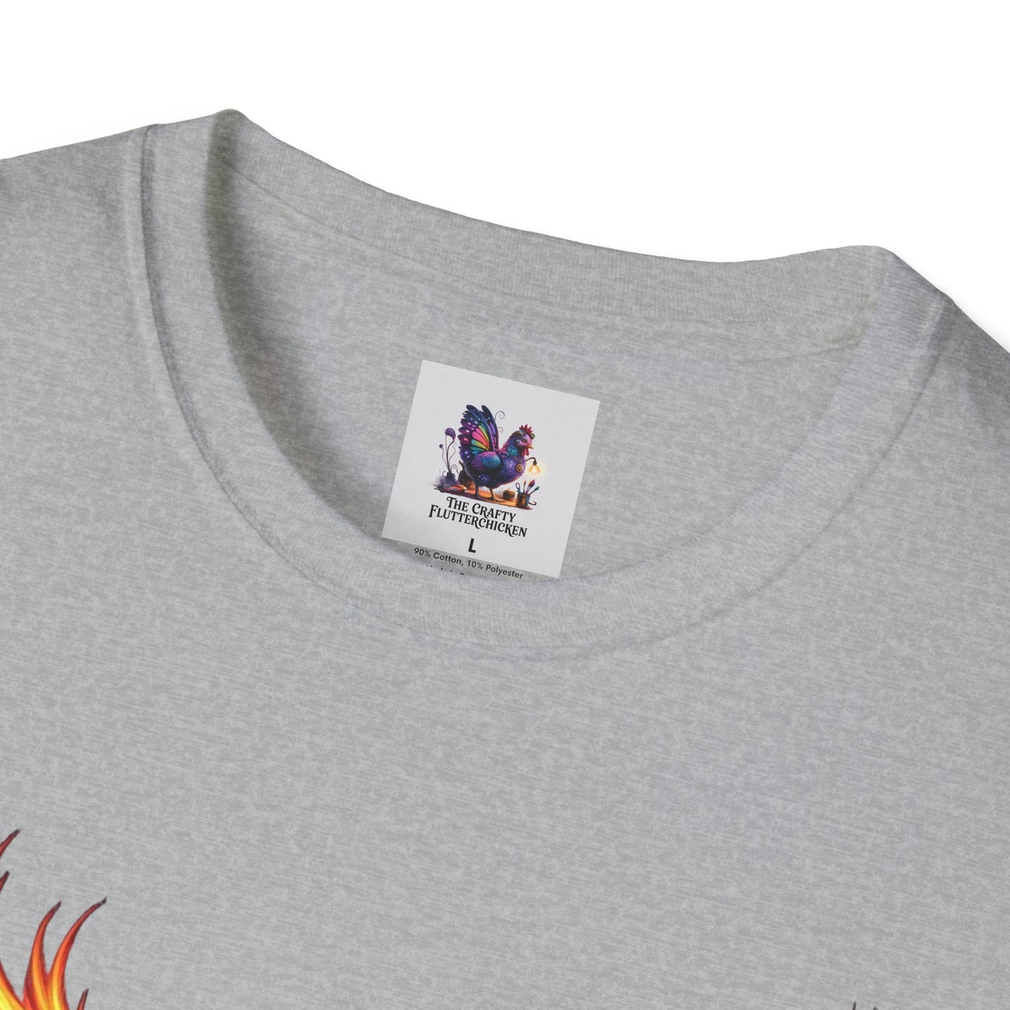 Colorful Phoenix Art Unisex Softstyle T-Shirt, Colorful Tee, Nature-Inspired Apparel, Cute Graphic Shirt