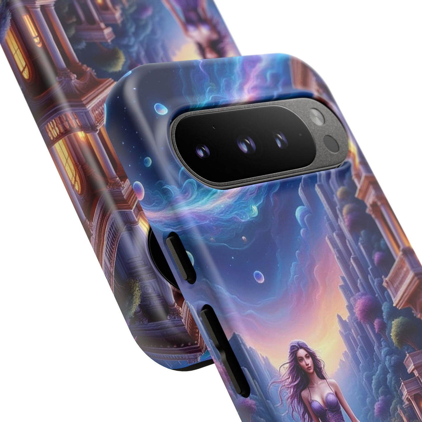 Celestial Fantasy Phone Case, Tough Case for Dreamers, Galaxy Design, Gift for Her, Magical Phone Accessory